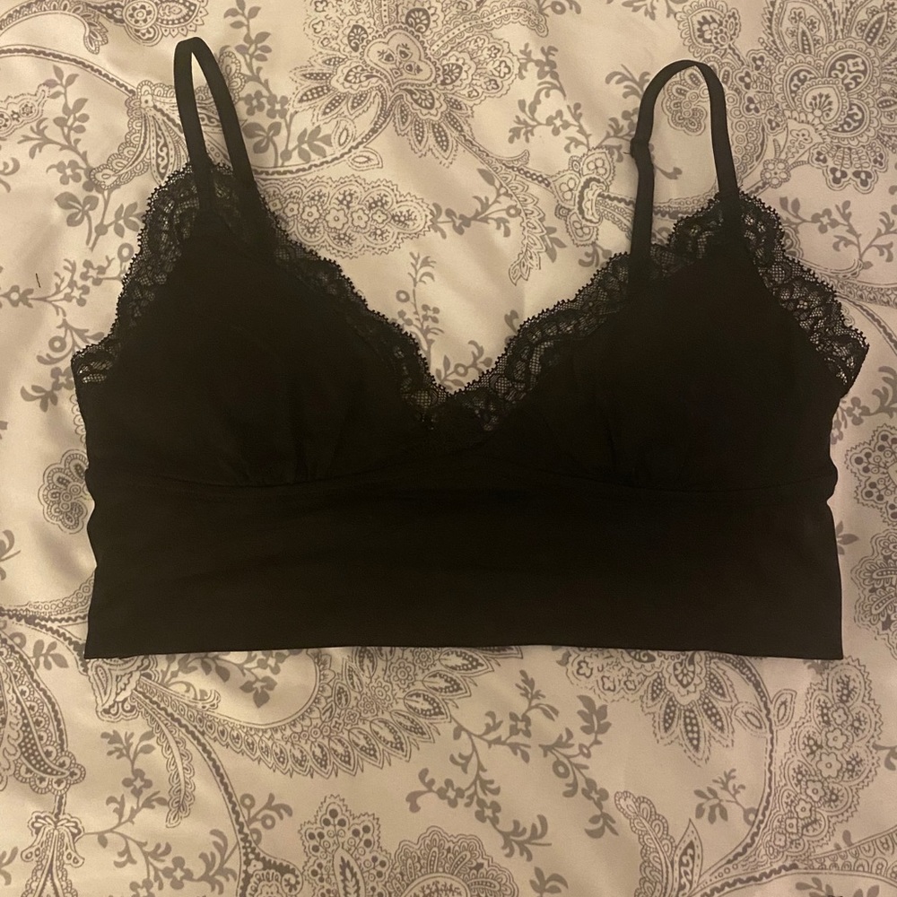 Abercrombie Lace Trim Satin Bralette Size Small